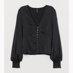 Abercrombie & Fitch Black Button-Up Blouse